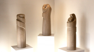 Jan Bruce Sculpture | Portland Stone | 'Hug no.2', 'Shared Thought', 'Love'